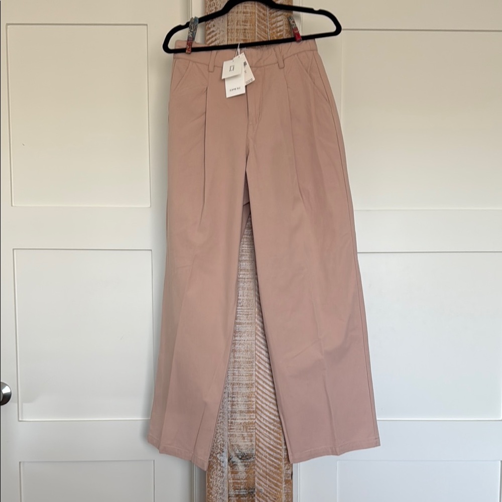 NWT Sophie Rue Women's Pink Wide-Leg Chino Pants - Picture 3 of 9